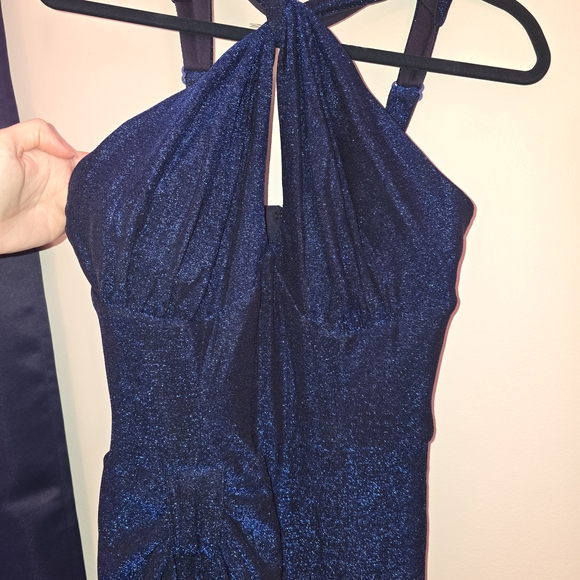 Vixen by Micheline Pitt Midnight Blue Gown Size Large - Picture 2 of 8